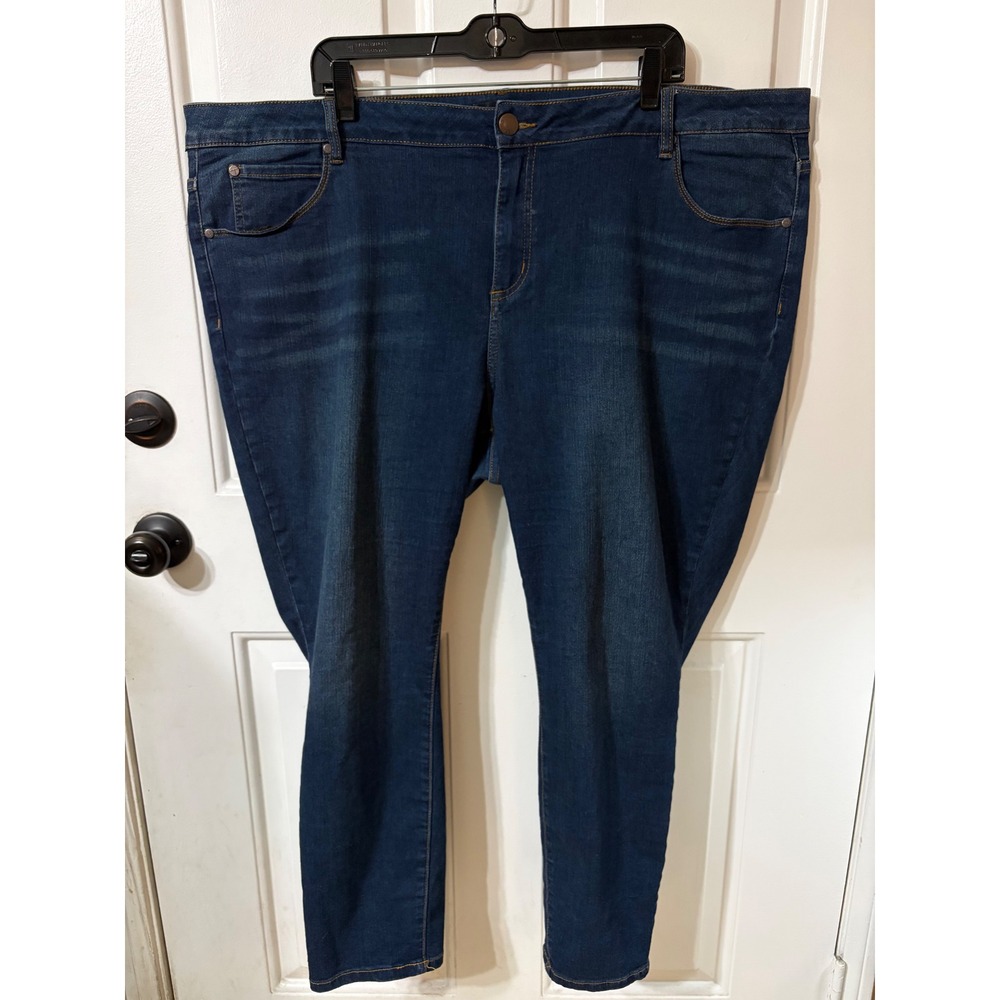 Tahari | Plus Size Kelly Classic Skinny Jeans | 24W || Dark Indigo Blue|